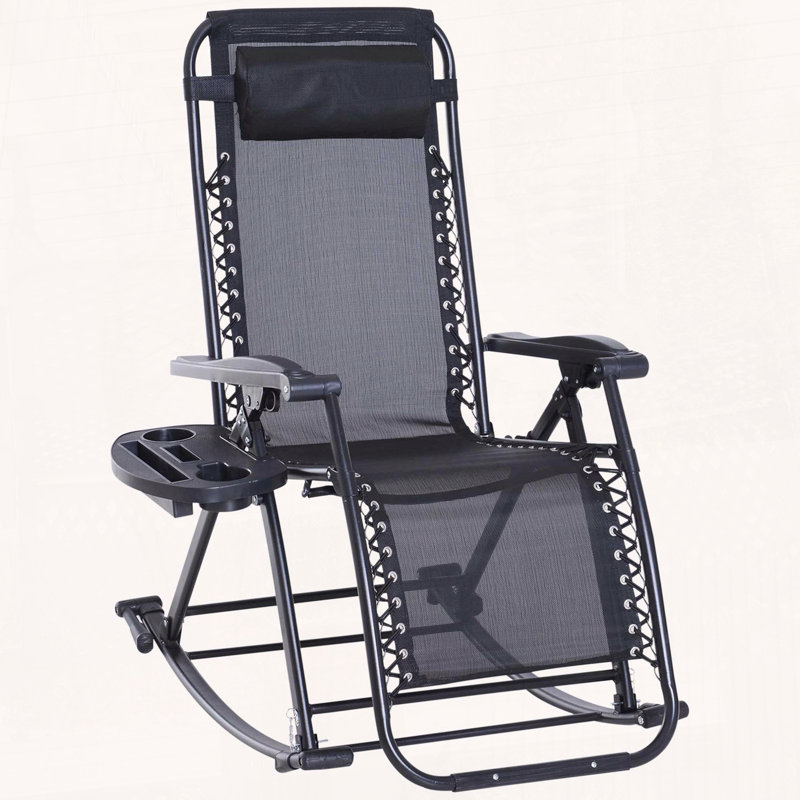 Chaise berçante inclinable pliable Zero Gravity, Black