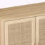 Armoire de rangement 62,20 po en rotin naturel à 4 portes avec tablette réglable - Organisateur décoratif élégant pour la chambre à coucher, le salon et le bureau, facile à assembler