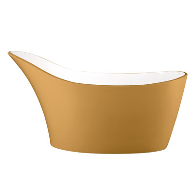 Amalfi 64-1/4" x 31-1/4" Freestanding Soaking Bathtub in Volcanic Limestone™ with No Overflow Hole