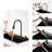Waterfall Kitchen Sink 30×18″ Black Stainless Steel Single Bowl, Multifunctional Workstation Sink with Flying Rain Faucet & Cutting Board