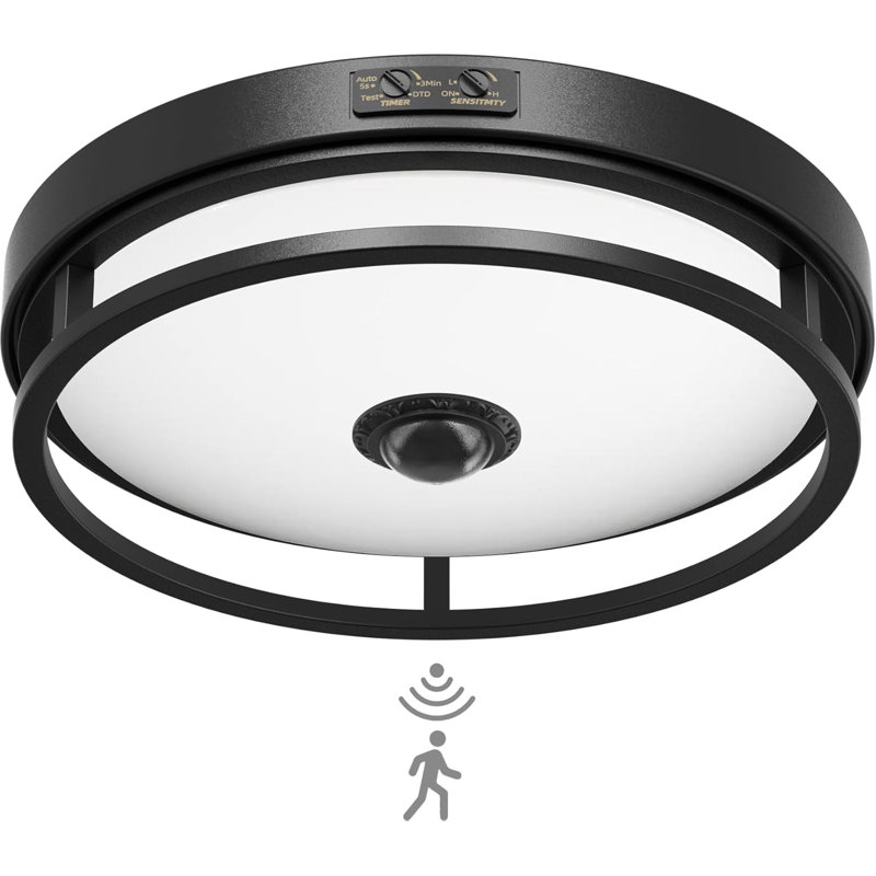 Plafonnier à détecteur de mouvement à 4 modes DEL - Lumière de véranda d'extérieur du crépuscule à l'aube avec commande manuelle