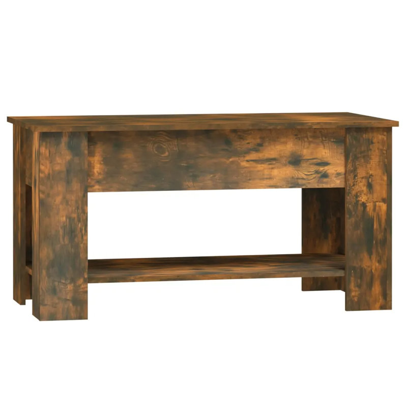 Husna Lift Top Four Leg Coffee Table with Storage, Smoked Oak