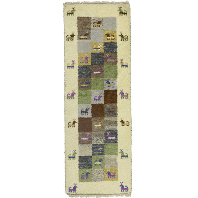 Tapis multicolore tribal 1 x 4 Indo Gabbeh