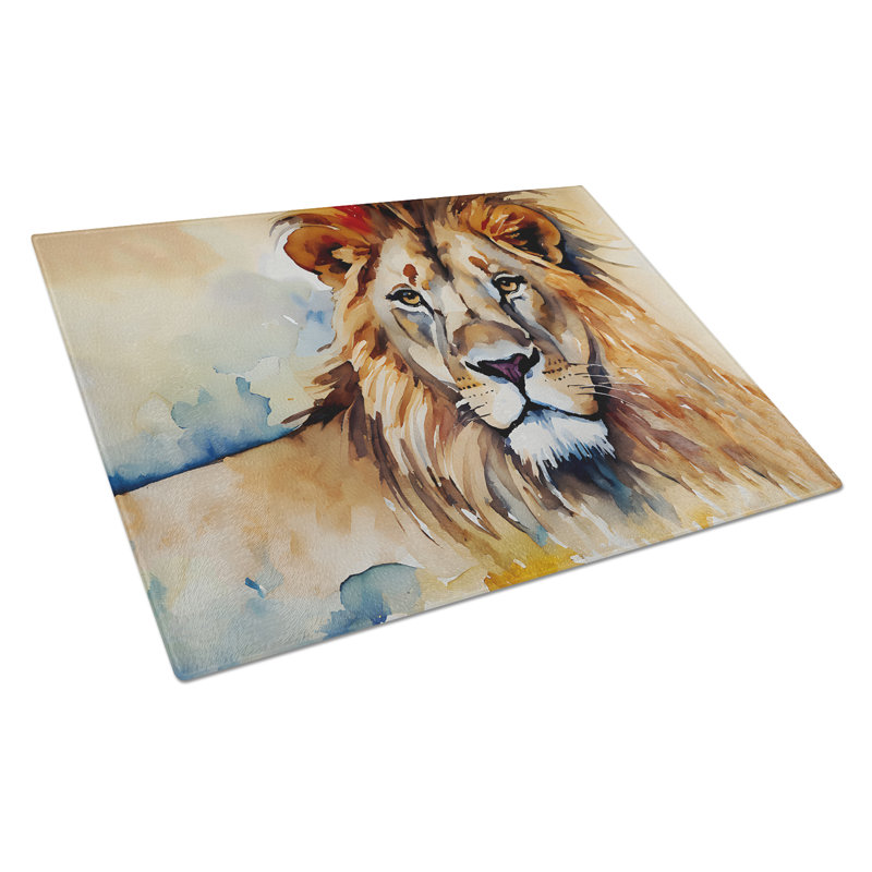 Lion Glass Cutting Board Large