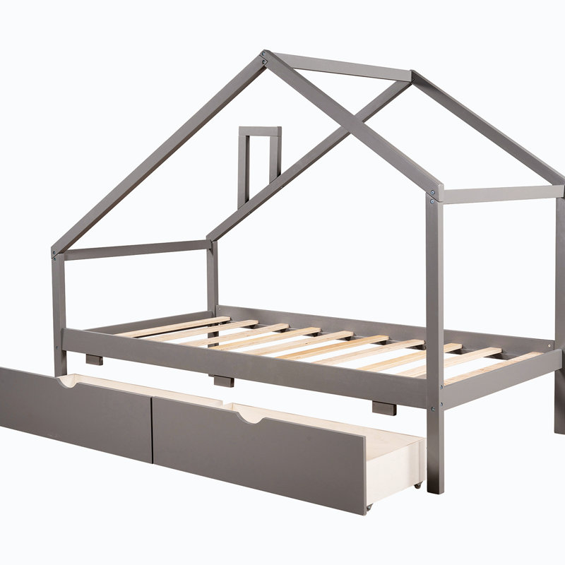 Lit plateforme de 61,13 po Xayla, gris