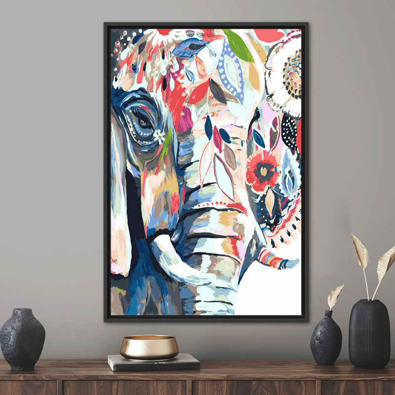 Affiche sur toile Modern Modern Elephant - un cadeau idéal pour les amateurs d'art contemporain, H 235 cm x l 100 cm