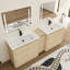 Ensemble de meuble-lavabo double 84 po avec plateau en céramique Ornar, meuble-lavabo double autoportant avec lavabo en céramique-239659844