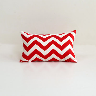 Set of 2 Polyester Indoor/Outdoor Chevron Throw Lumbar Pillows 12"x20" FULL set with inserts