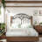 Vintage Platform Bed Metal Like Wood Headboard-1957103515