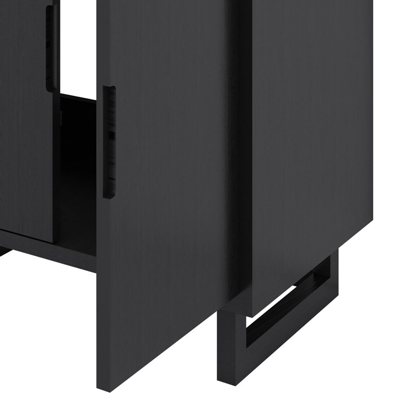 Ensemble de meuble-lavabo 30 po avec lavabo, armoire combinée et meuble de rangement moderne, Noir