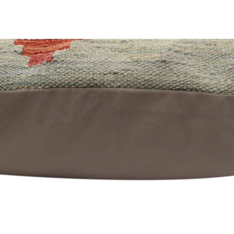 Coussin rustique Kilim, H 20 po x l 20 po, Rouge / bleu / orange / beige