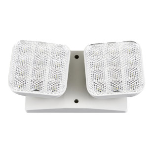 Emergency Indoor/Outdoor Light Double Remote Head - 2.4W - 120-277AC - White