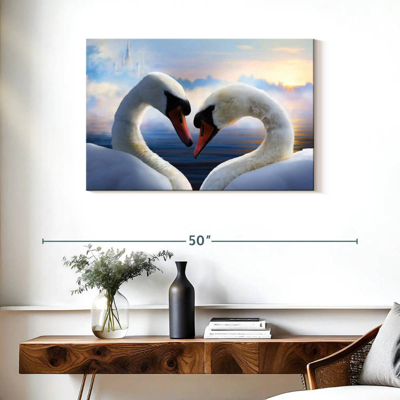 Brampt Swan Romance, 24" H x 36" W