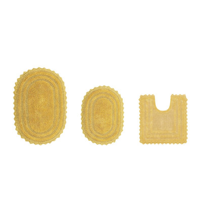 Ensemble de tapis pour salle de bain 100% coton Janeria, réversible, super absorbant et très doux lavable à la machine, idéal pour les zones de douche et de baignoire