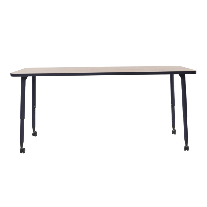 Table d'activité rectangulaire 24 x 48 avec pieds fuselés réglables Adapte, 30 po x 72 po, Bleu marine / sable asiatique