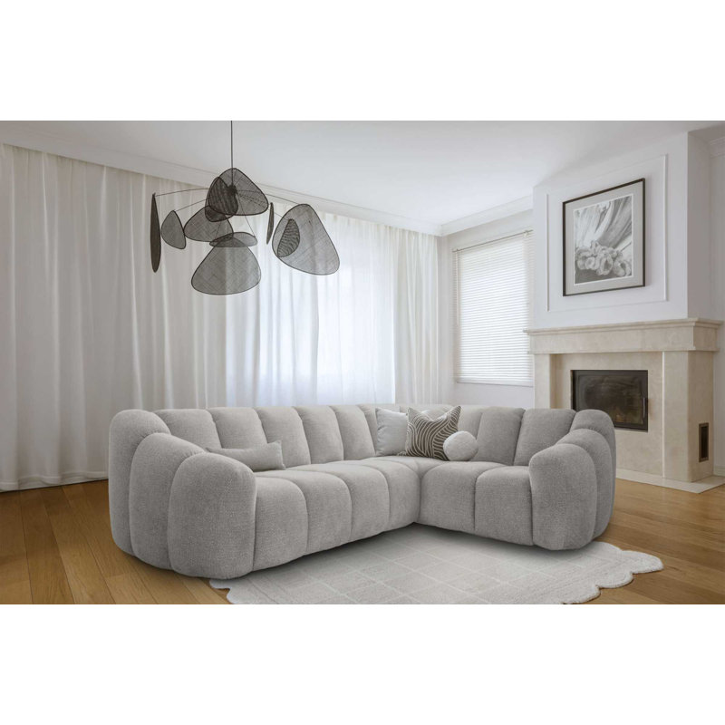 Shell Corner Sofa , Light Grey, Right Hand Facing