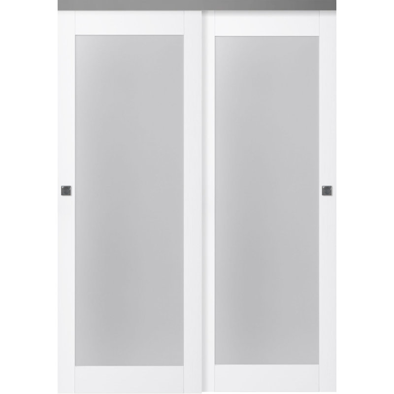 Porte de placard coulissante en bois à panneaux, 55,50 po x 79,38 po