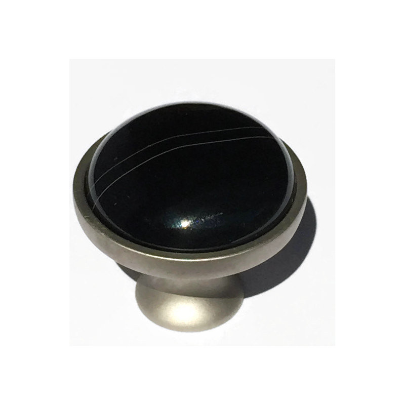 Poignée champignon 1,25 po de diamètre, Nickel satiné / noir