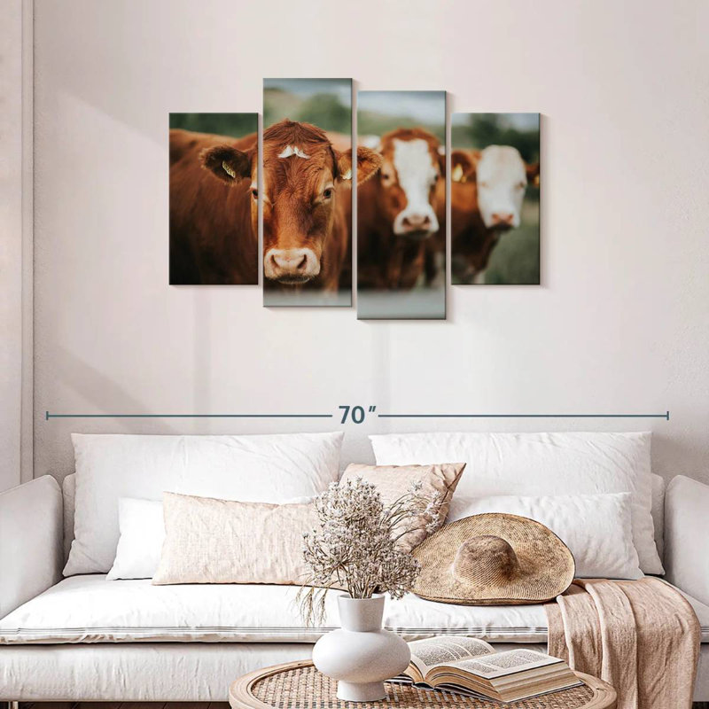 Brampt Brown Cattle, 27" H x 43" W