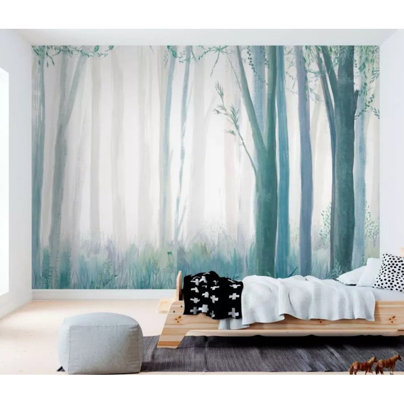 Papier peint forêt et forêt, L 75 po x l 112 po