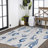 Sabinal Modern Fish High-Low Gray/Navy Indoor/Outdoor Rug-602338920