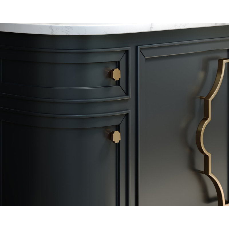 Classic Geometric Knob, Satin Brass