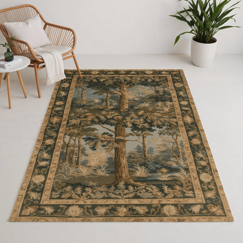 Tapis d'intérieur et d'extérieur brun français, Rectangle 9 pi x 12 pi