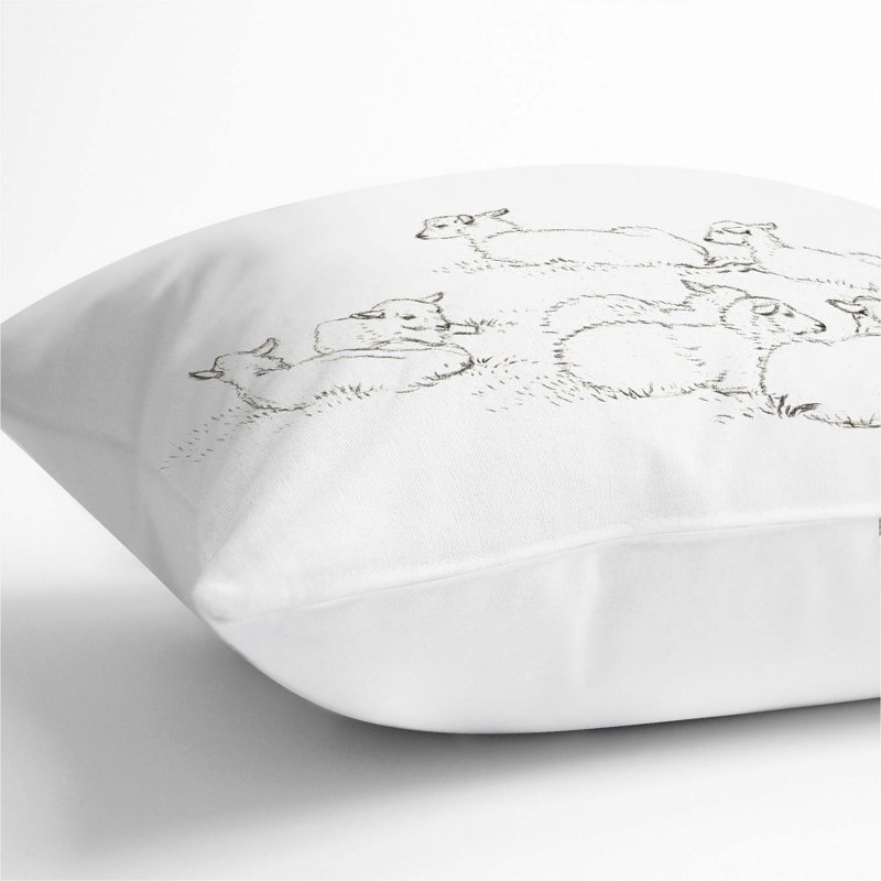 Square Cushion, 55cm H x 55cm W x 20cm D, White