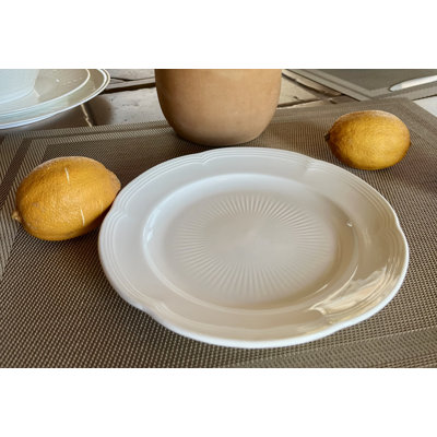 Plum Blossom Durable White Porcelain Dinner Plate