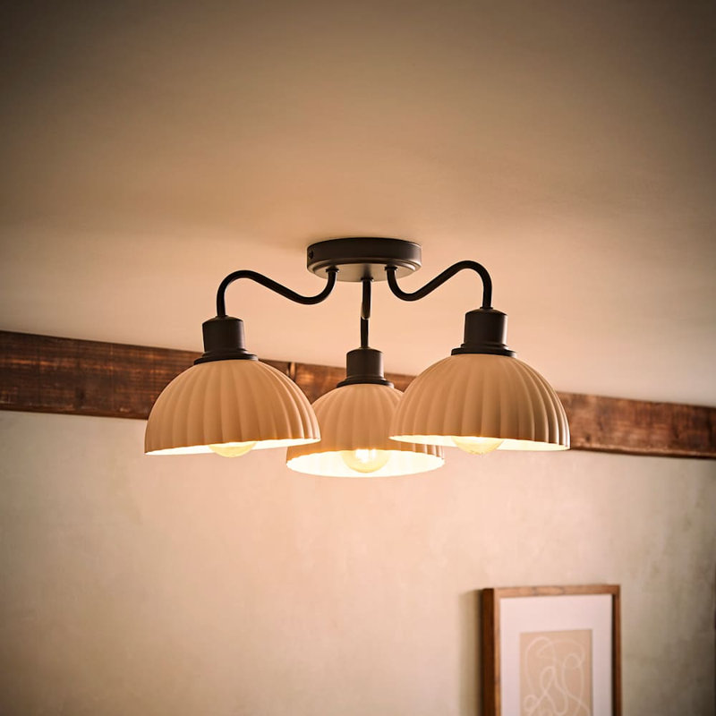 Denae Semi Flush Mount, Matte Black