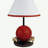15" Tall Polyresin Accent Table Lamp, Basketball Shaped, Cone Linen Shade