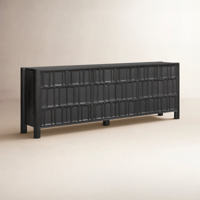 Ezri 98'' W Solid Wood Sideboard, Black