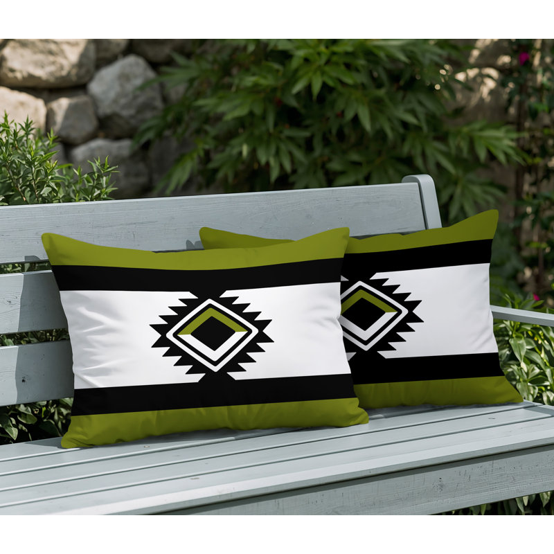 Ensemble de coussins réversibles pour l'intérieur et l'extérieur Tuva, 25 x 18, Chartreuse
