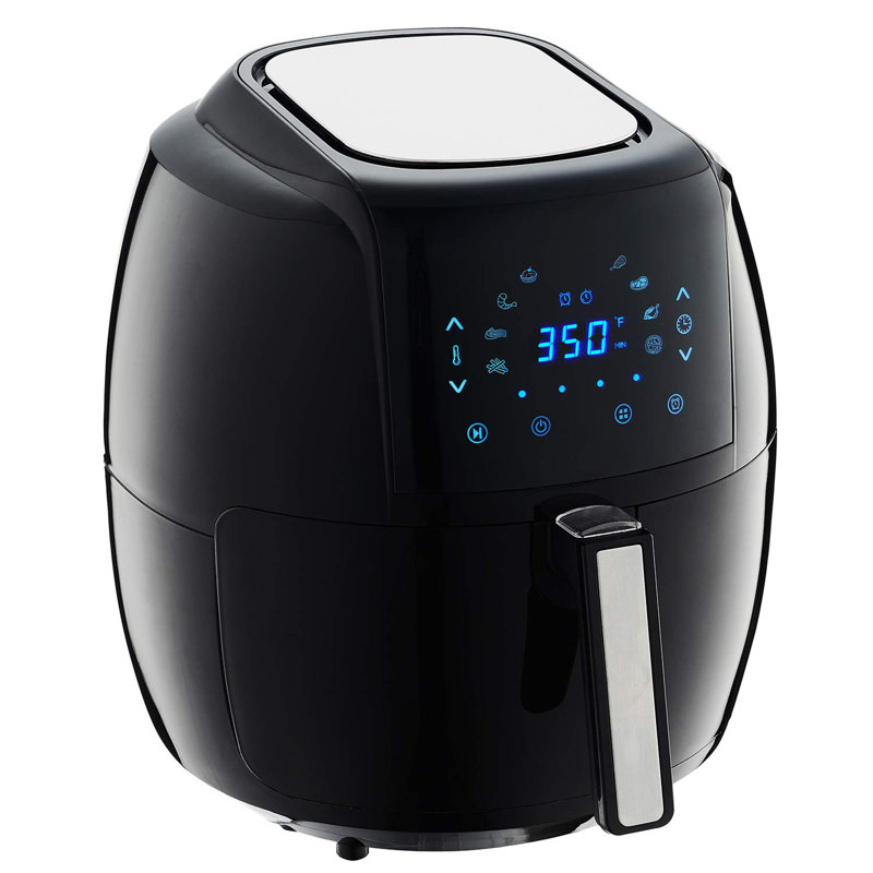 1700-Watt 5.8-QT 8-in-1 Digital Air Fryer with Recipe Book, Black