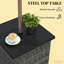 Table de bout carrée d'extérieur, table d'appoint avec trou pour parasol-891107936