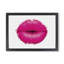 Hot Pink Lips In Abstract - Painting-1584127990-1584127989