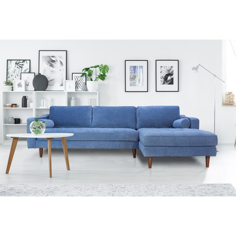 Canapé modulaire Anderson Raf - bleu denim, Orienté à droite, Bleu
