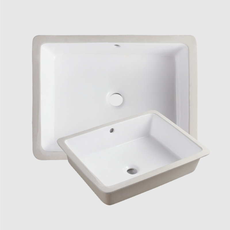 Lavabo de salle de bain rectangulaire encastré NOBLE 1713W