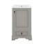Meuble-lavabo de 20 pouces avec lavabo en céramique, tablette ajustable en U, tiroir à compartiments et porte-1807399829