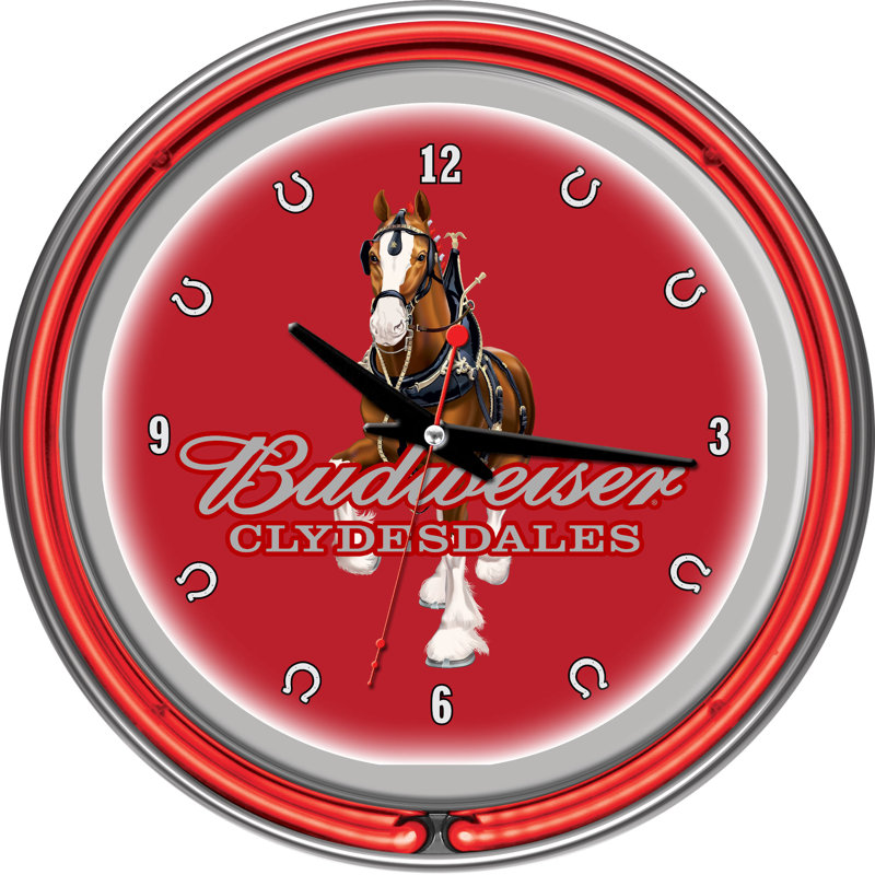 Horloge murale 11 po Budweiser Clydesdale