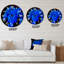 Horloge murale bleue fleurs de chrysanthème II-60281307