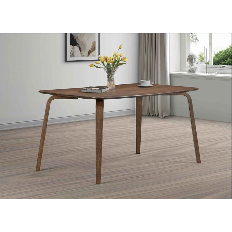 Nova Curved-Leg Scandinavian Dining Table, Walnut