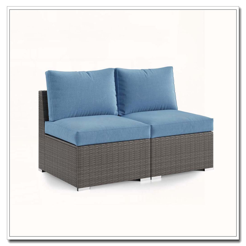 59.8 Outdoor Wicker Armless Sofa Set