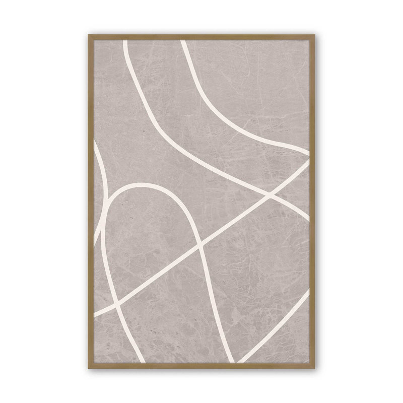 Silent Journey v1, impression, H 15,25 po x l 12,25 po x P 1,25 po, Papier avec cadre simple brossé doré