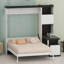 Lit escamotable pliable avec bureau, étagère et rangement