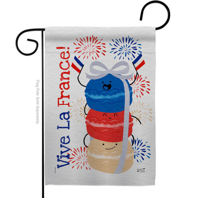 Drapeau de jardin en polyester 19 x 13 po Vive La France
