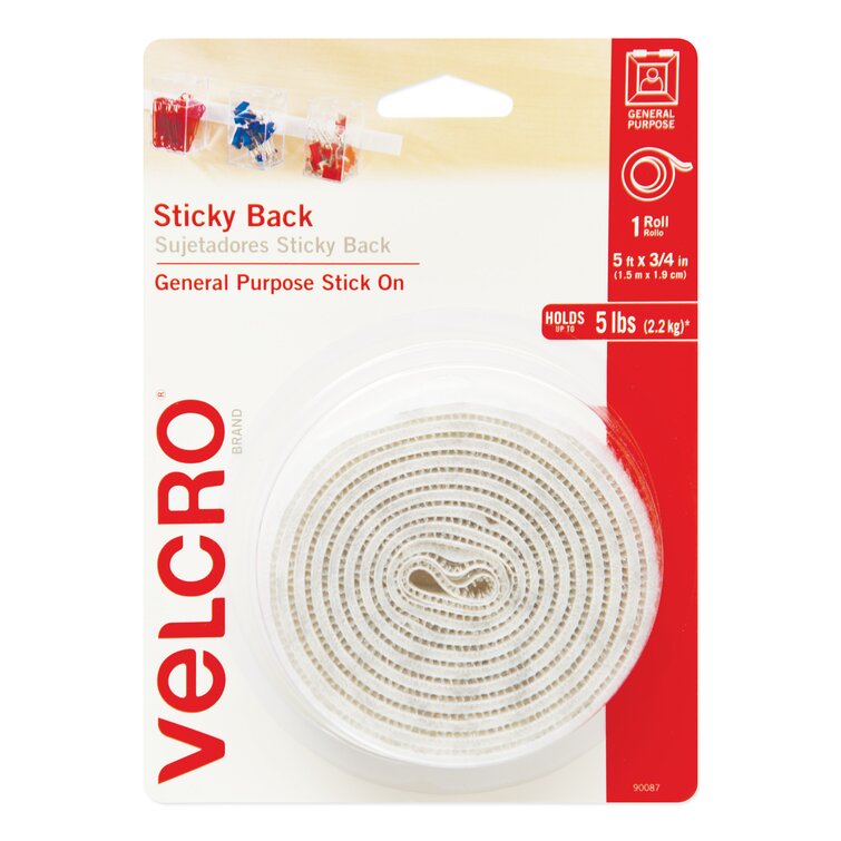 VELCRO Brand STICKY BACK Tape Roll, 3/4 x 5', Beige