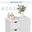 Meuble de rangement de salle de bain avec 4 tiroirs et tablette réglable, blanc