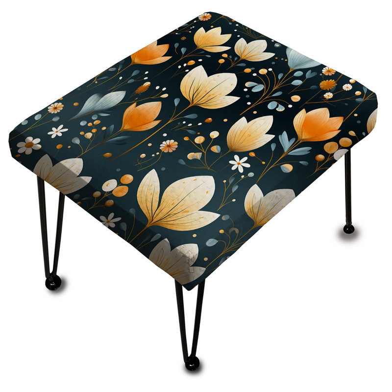 Scandinavian Botanical Collage III - Repose-pieds rectangulaire botanique