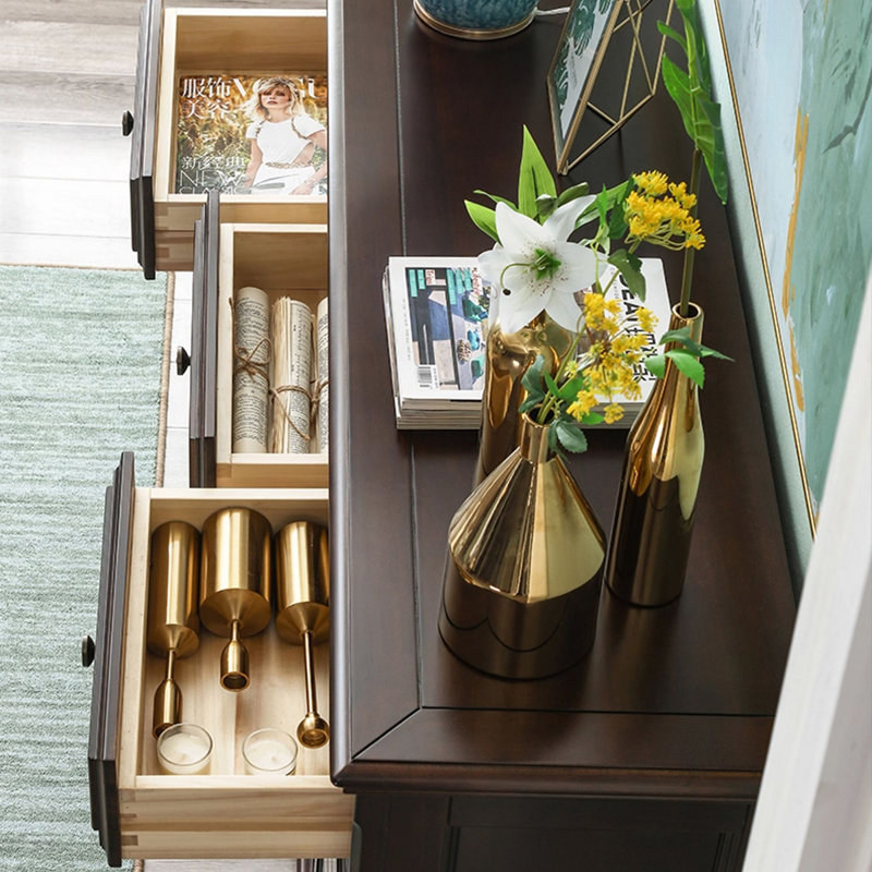 Dark-walnut Solid Wood Shoe Storage Bench